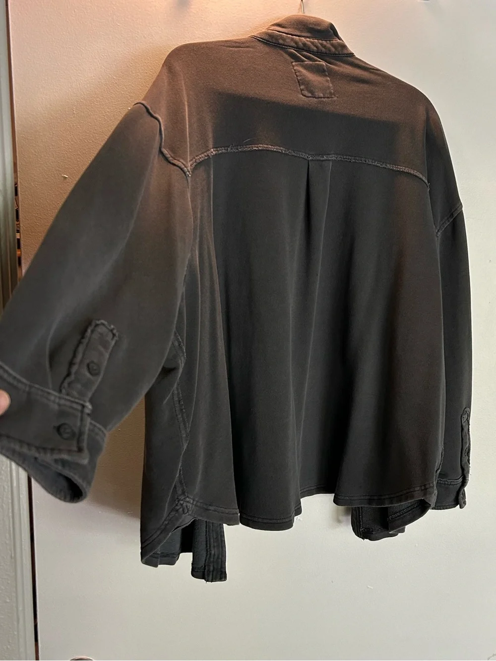 aerie Washed Black Shirt Jacket - Picture 5 of 6